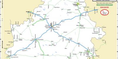 Belarus dəmir yolu xəritəsi